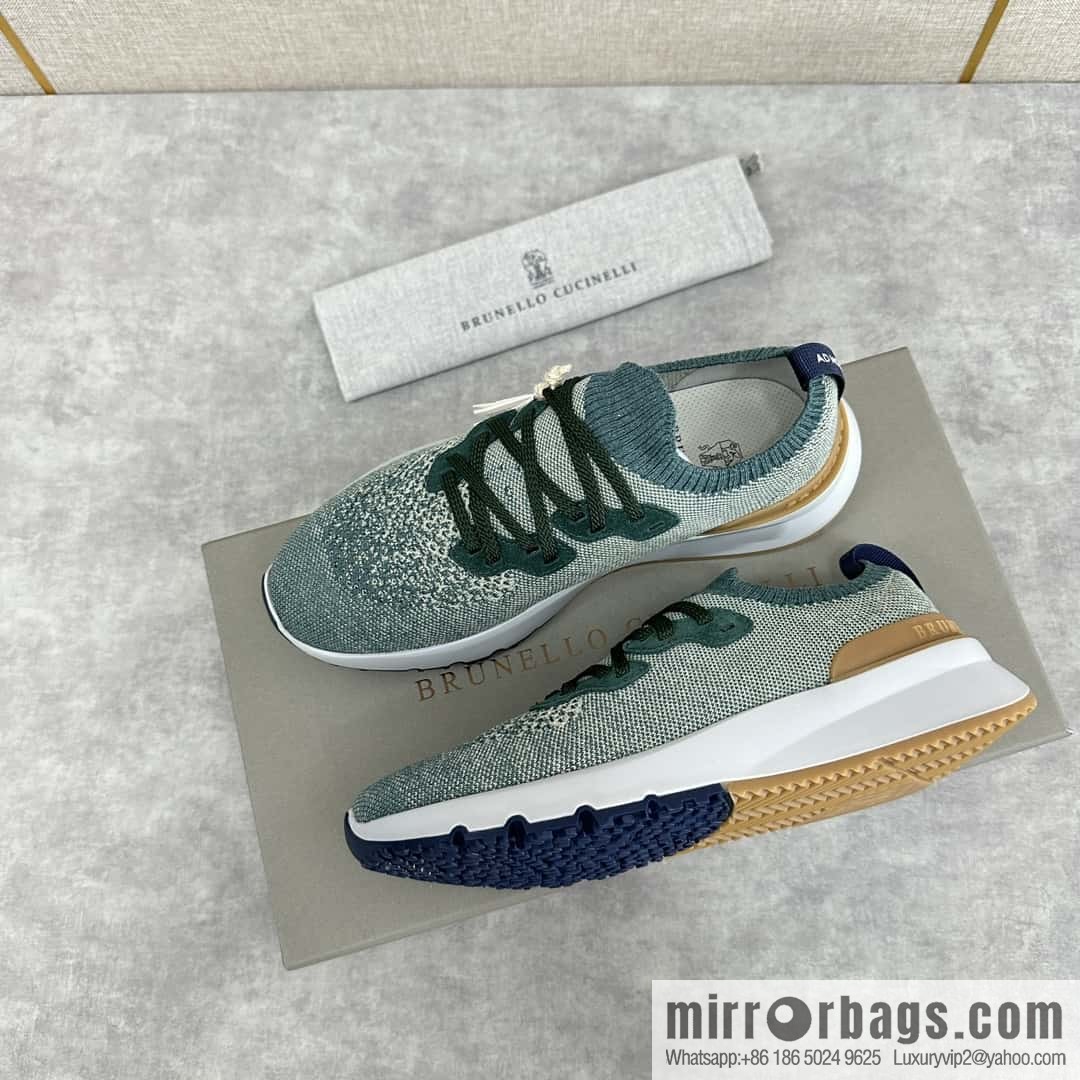 ππBC New Brunello Cucinell * Color Mix Knitted Low Top Sneakers