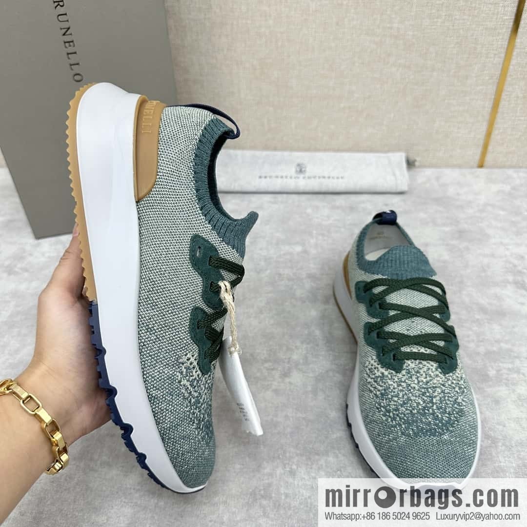 ππBC New Brunello Cucinell * Color Mix Knitted Low Top Sneakers