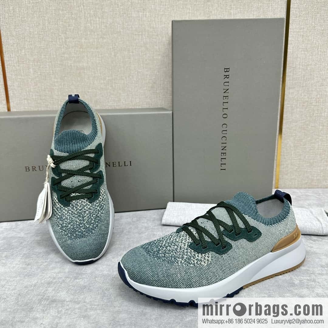 ππBC New Brunello Cucinell * Color Mix Knitted Low Top Sneakers