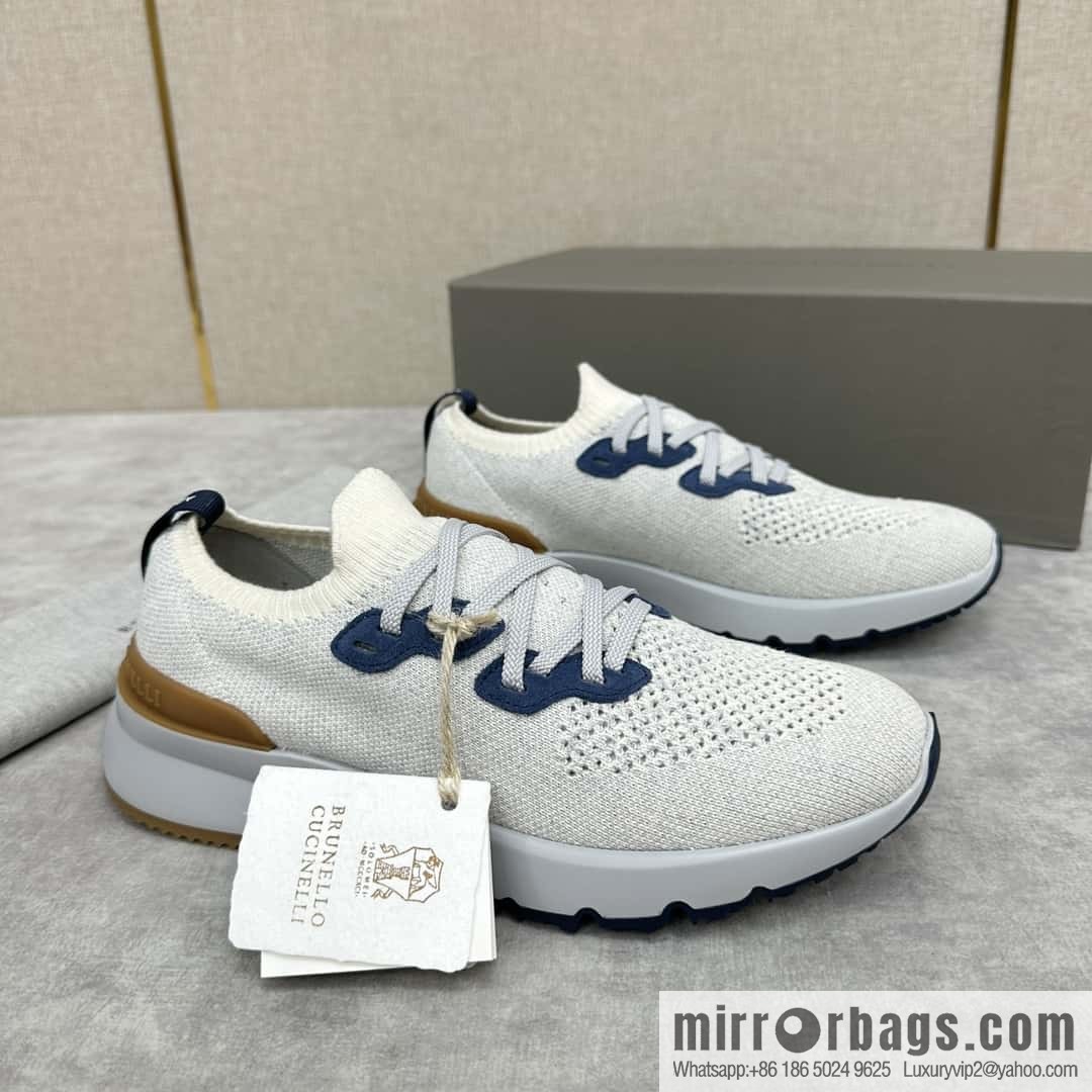 💋💍BC New Brunello Cucinell * Color Mix Knitted Low Top Sneakers
