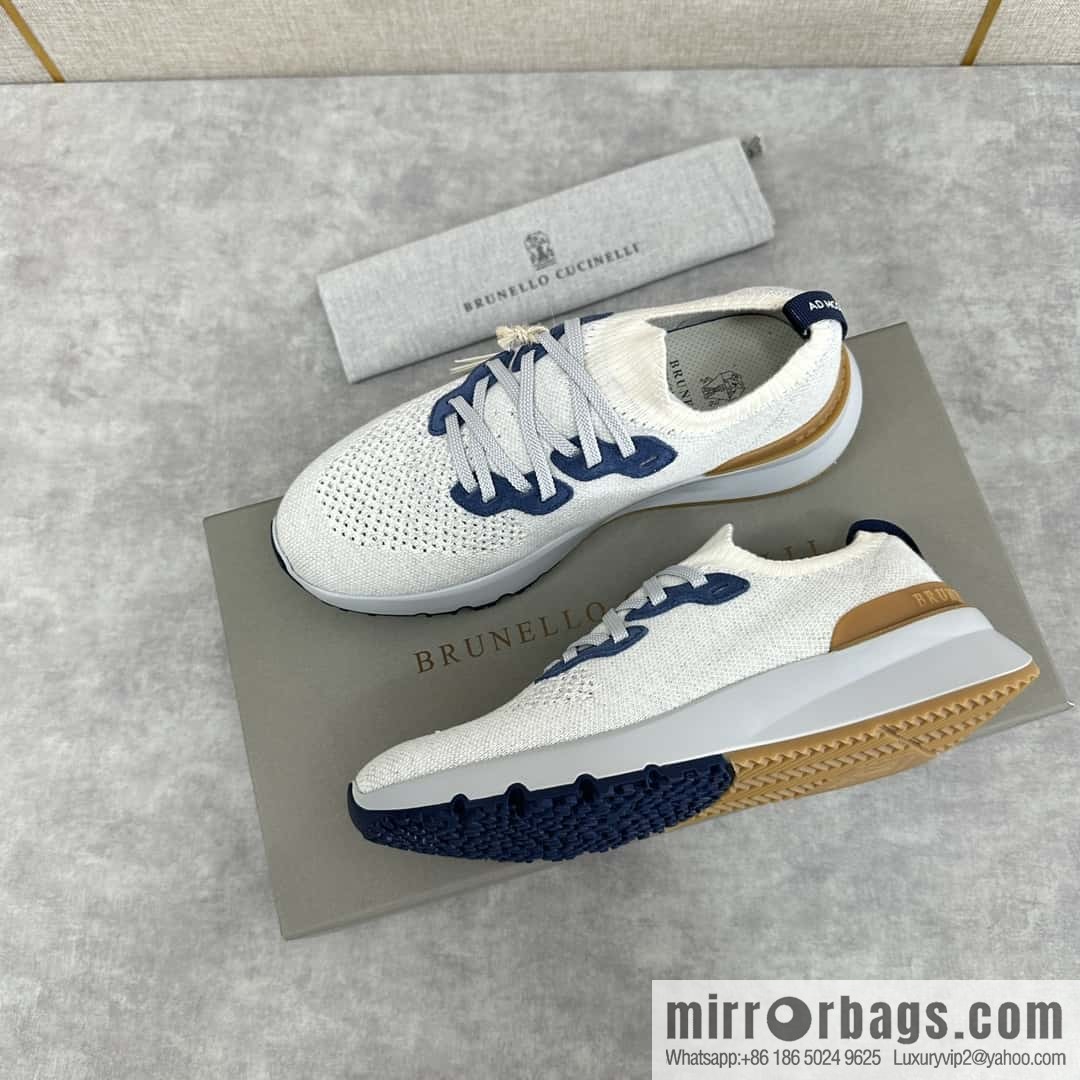 💋💍BC New Brunello Cucinell * Color Mix Knitted Low Top Sneakers