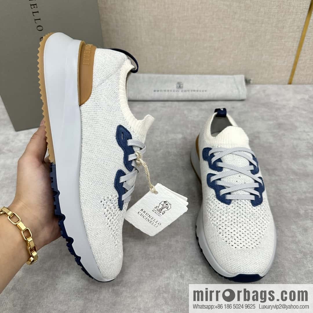 💋💍BC New Brunello Cucinell * Color Mix Knitted Low Top Sneakers