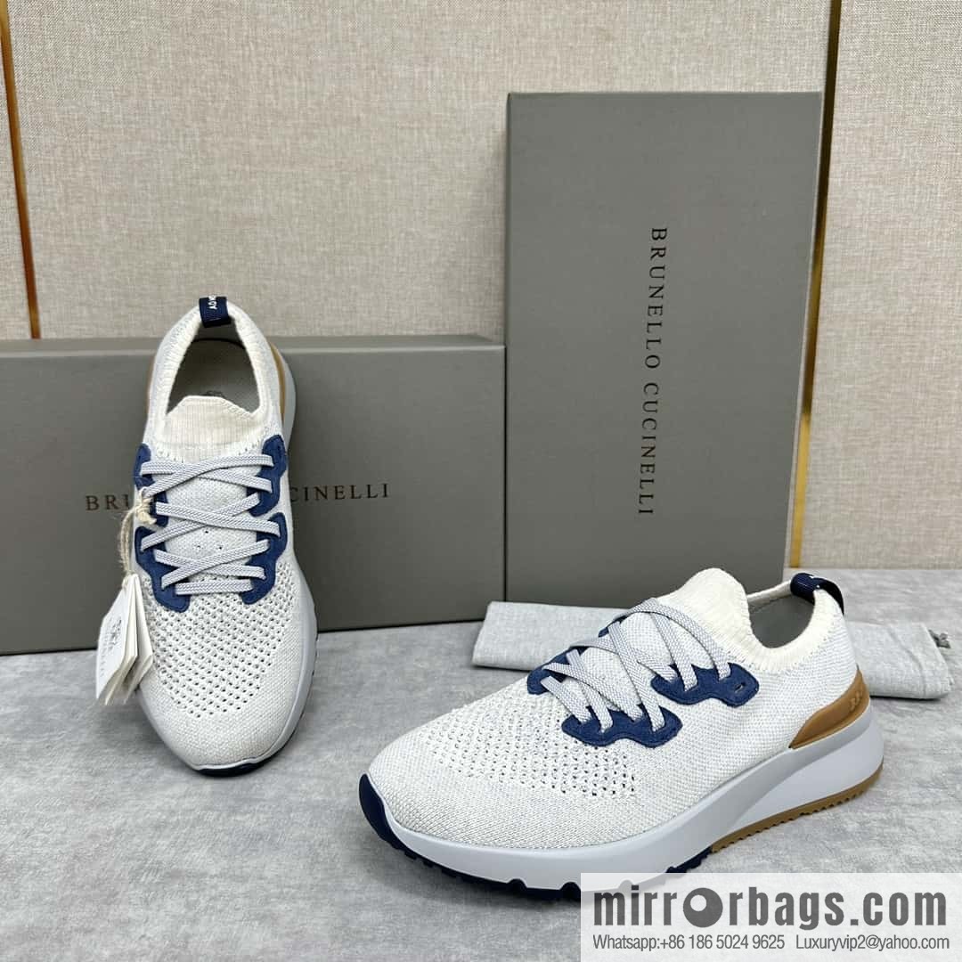 💋💍BC New Brunello Cucinell * Color Mix Knitted Low Top Sneakers