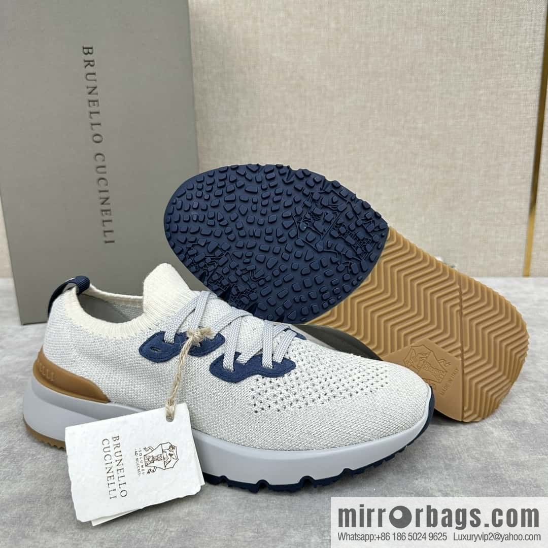 💋💍BC New Brunello Cucinell * Color Mix Knitted Low Top Sneakers