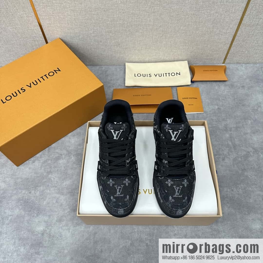 💋💍L's new product L * V~ The new TRAINER series sneakers are made of Monogram denim (denim) 1AC4ZB.