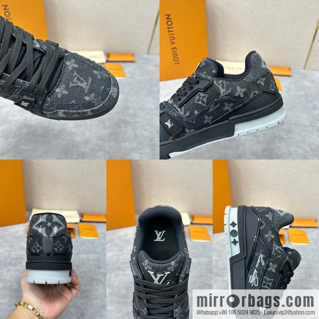 💋💍L's new product L * V~ The new TRAINER series sneakers are made of Monogram denim (denim) 1AC4ZB.