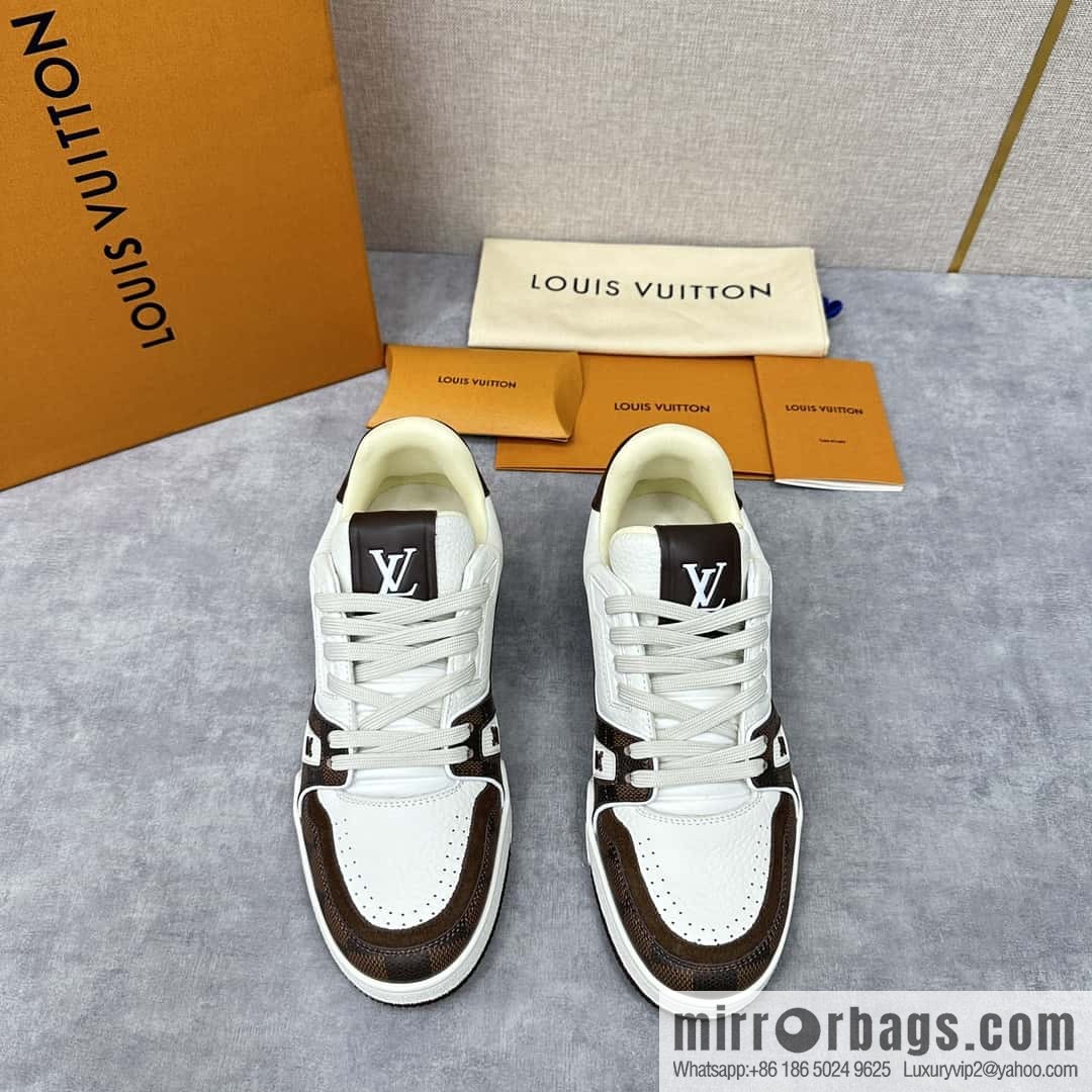 💋💍L new TRAINER checkerboard sports shoes series 1ACV5R LV TRAINER sports shoes