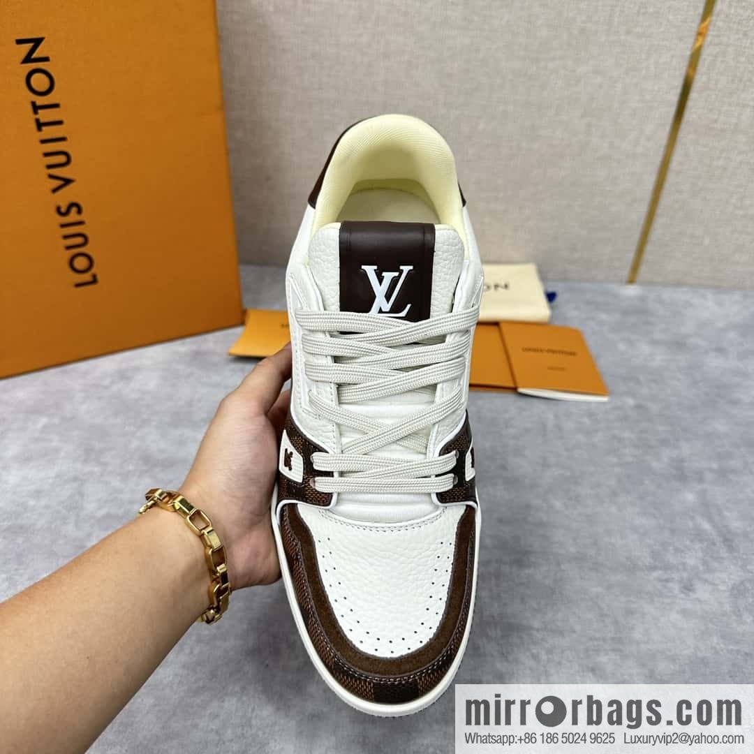💋💍L new TRAINER checkerboard sports shoes series 1ACV5R LV TRAINER sports shoes