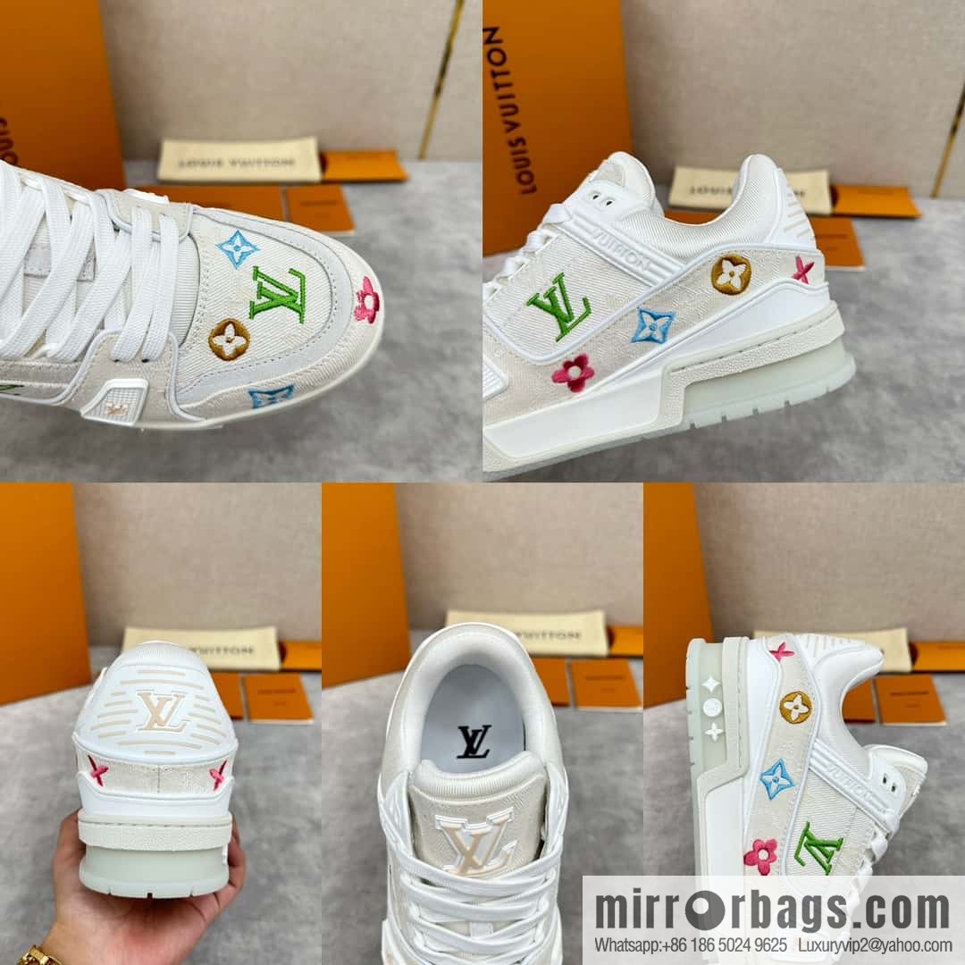 💋💍L's new product L * V Louis~ The new TRAINER series sneakers are made of Monogram denim (denim).