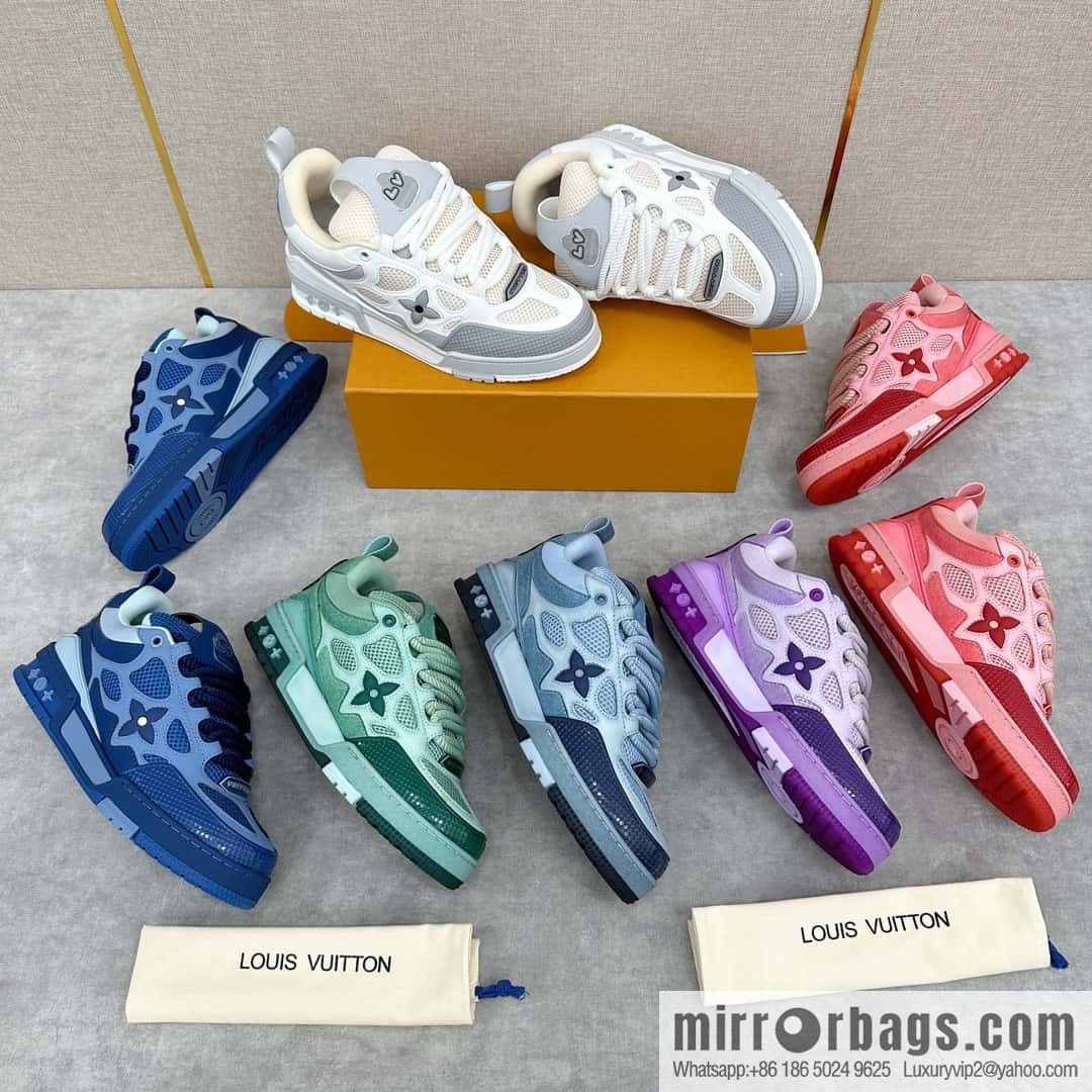 💋💍L home new products L * V SKATE washing gradual change sports shoes series 1ACQML new LV SKATE sports shoes of the season