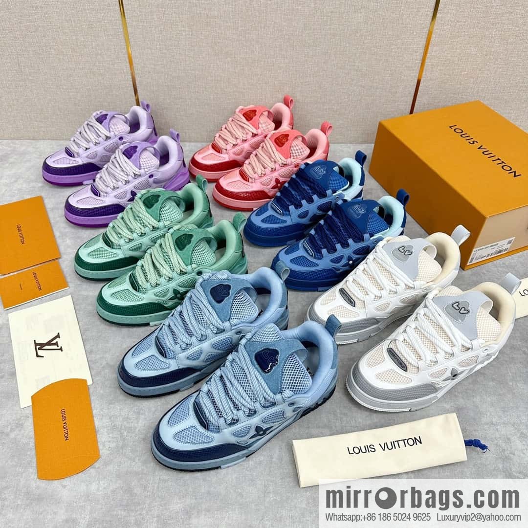 💋💍L home new products L * V SKATE washing gradual change sports shoes series 1ACQML new LV SKATE sports shoes of the season