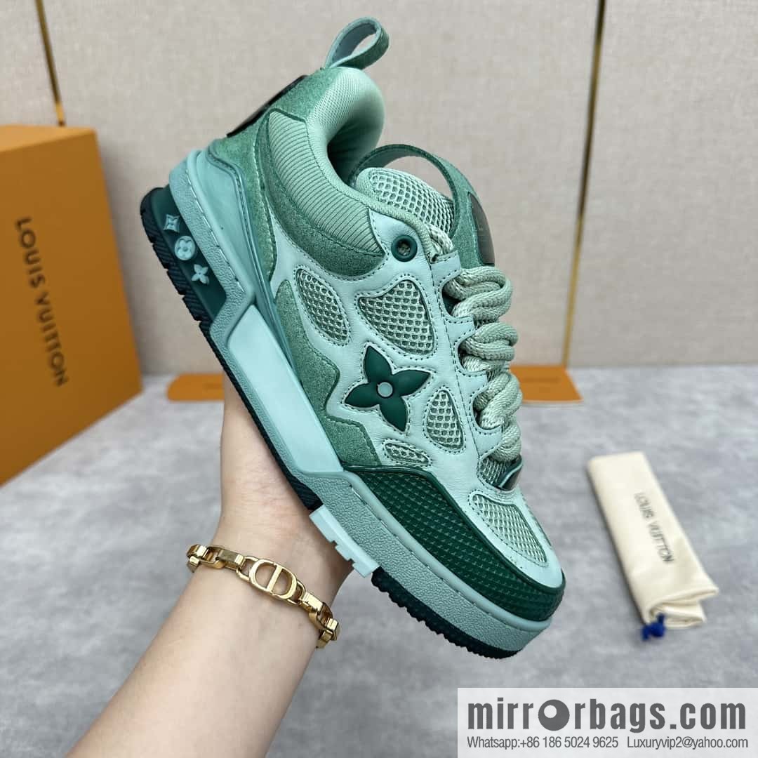 💋💍L home new products L * V SKATE washing gradual change sports shoes series 1ACQML new LV SKATE sports shoes of the season