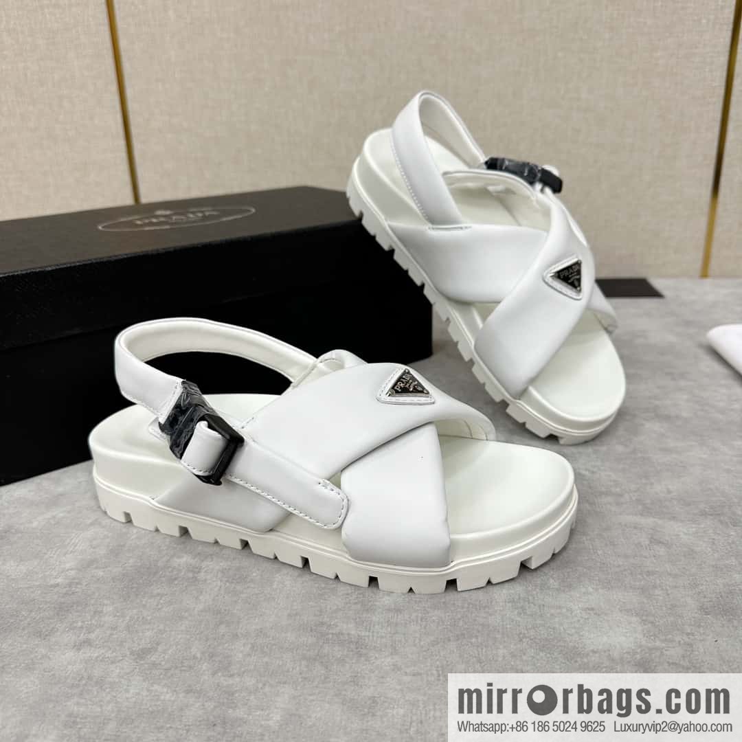 💋💍P new Prada * Prada, new men's soft sheepskin sandals slippers