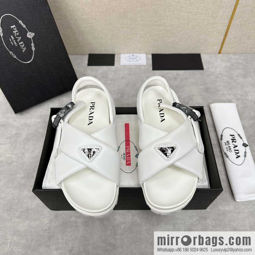 💋💍P new Prada * Prada, new men's soft sheepskin sandals slippers