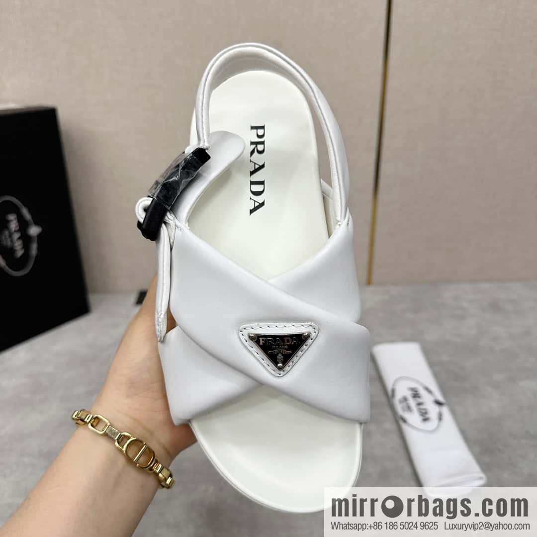 💋💍P new Prada * Prada, new men's soft sheepskin sandals slippers