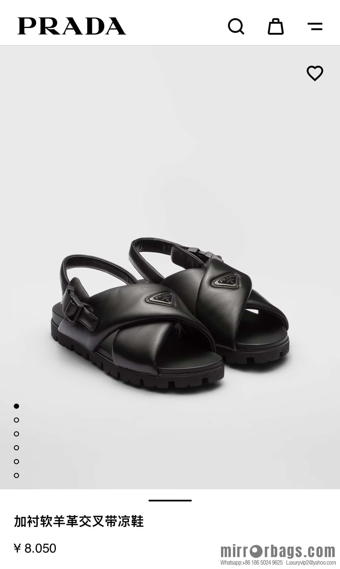 💋💍P new Prada * Prada, new men's soft sheepskin sandals slippers