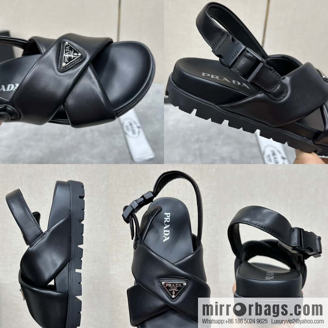 💋💍P new Prada * Prada, new men's soft sheepskin sandals slippers