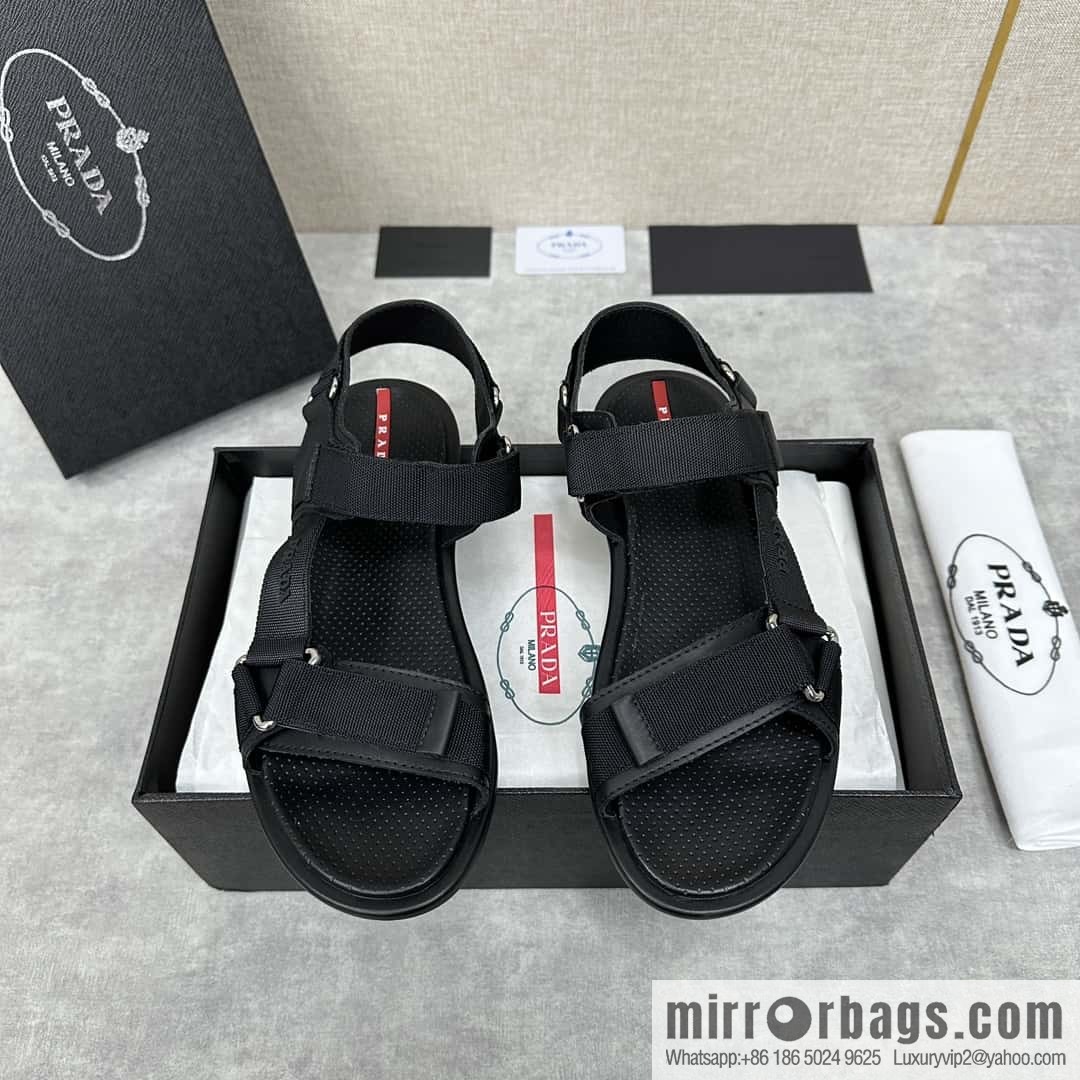 💋💍P Home New Prada * Prada, leather and nylon strappy sports sandals