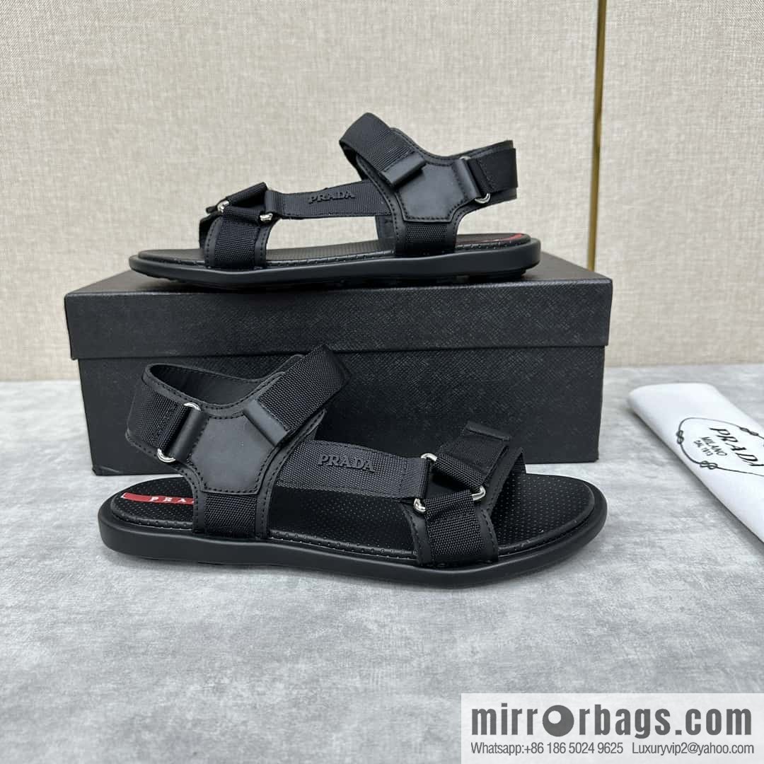 💋💍P Home New Prada * Prada, leather and nylon strappy sports sandals