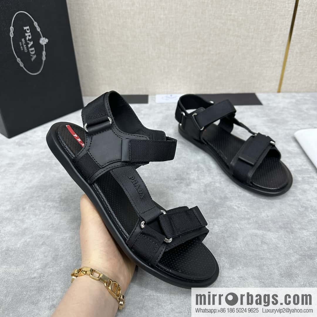 💋💍P Home New Prada * Prada, leather and nylon strappy sports sandals