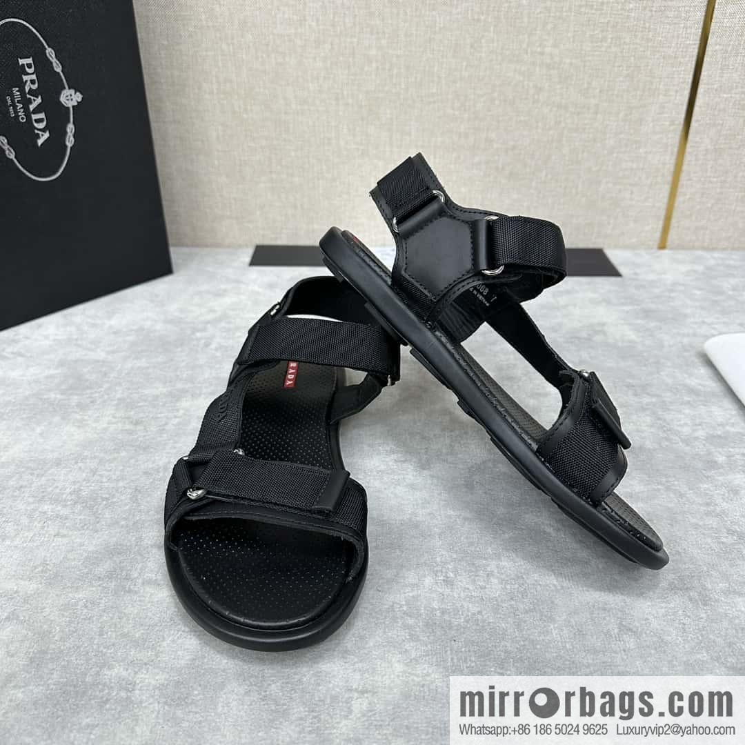 💋💍P Home New Prada * Prada, leather and nylon strappy sports sandals