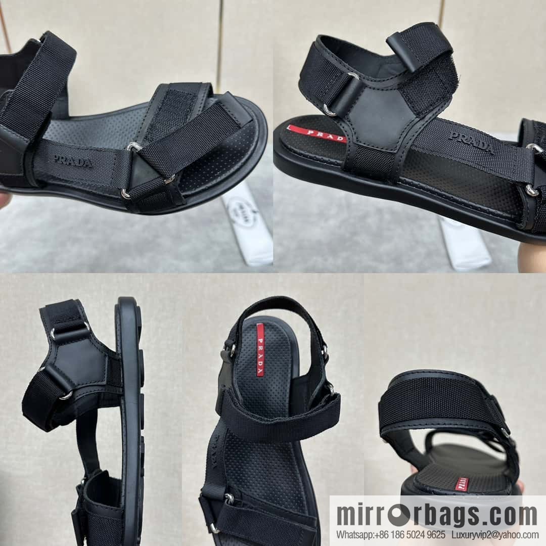 💋💍P Home New Prada * Prada, leather and nylon strappy sports sandals