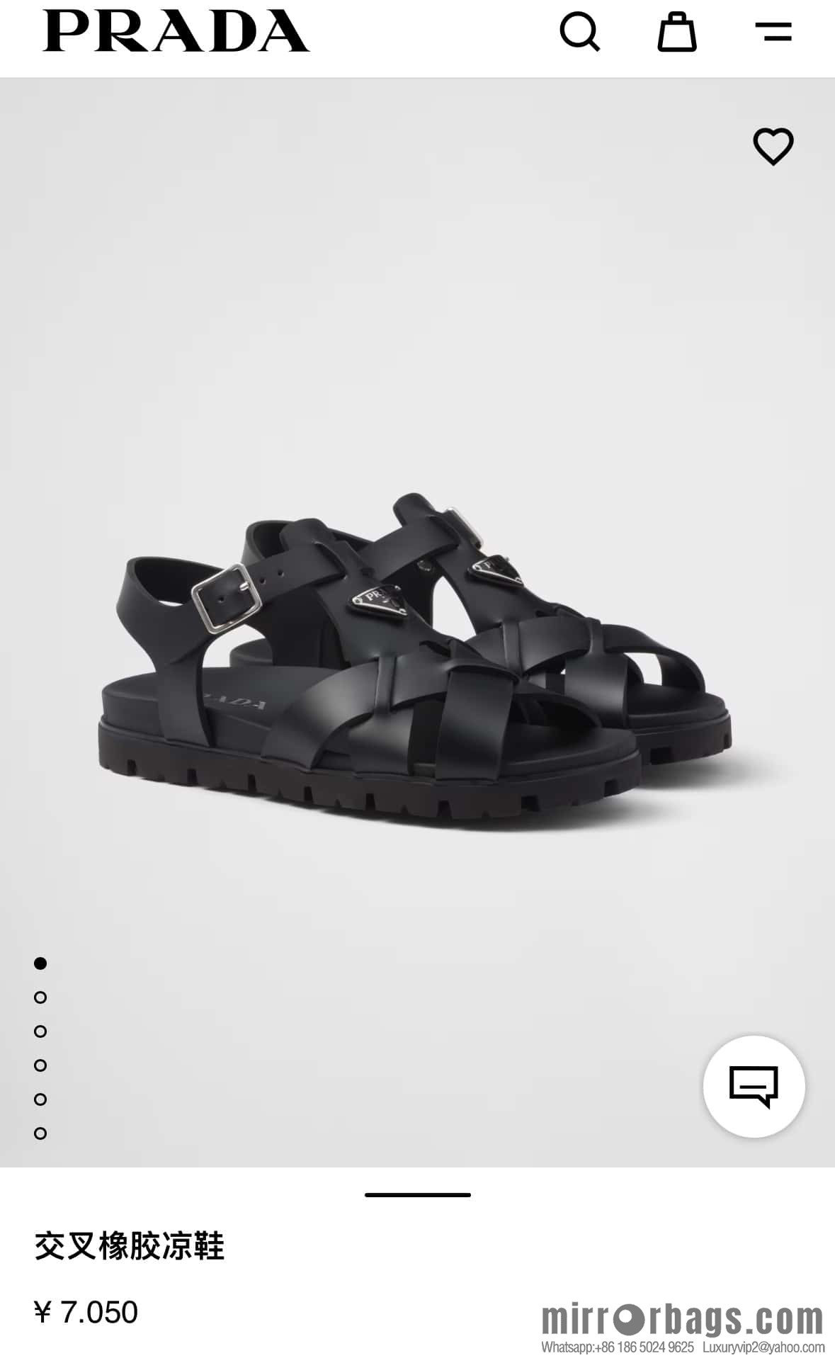 💋💍P's new Prada * Prada-da, new men's leather cross-woven sandals