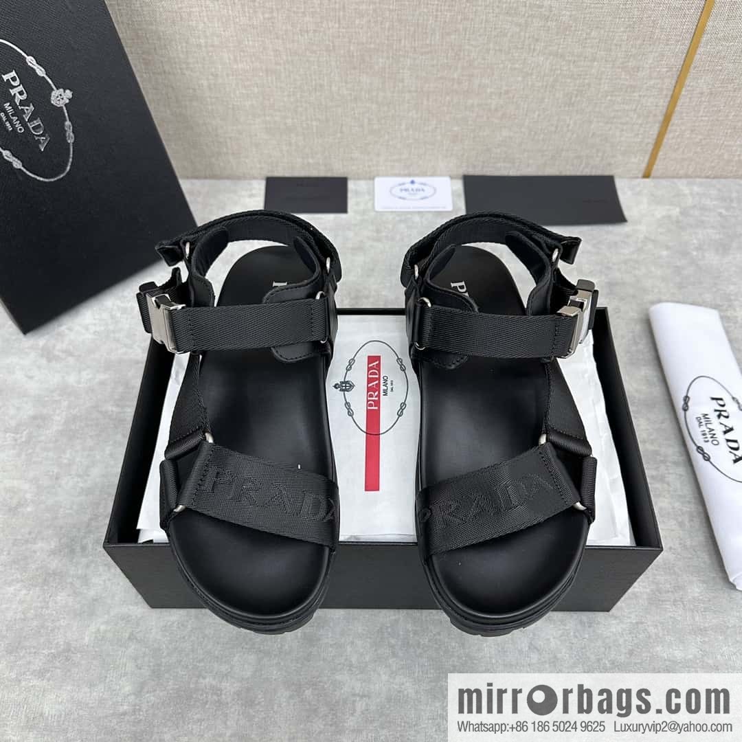 💋💍P Home New Prada * Prada, leather and nylon strappy sports sandals