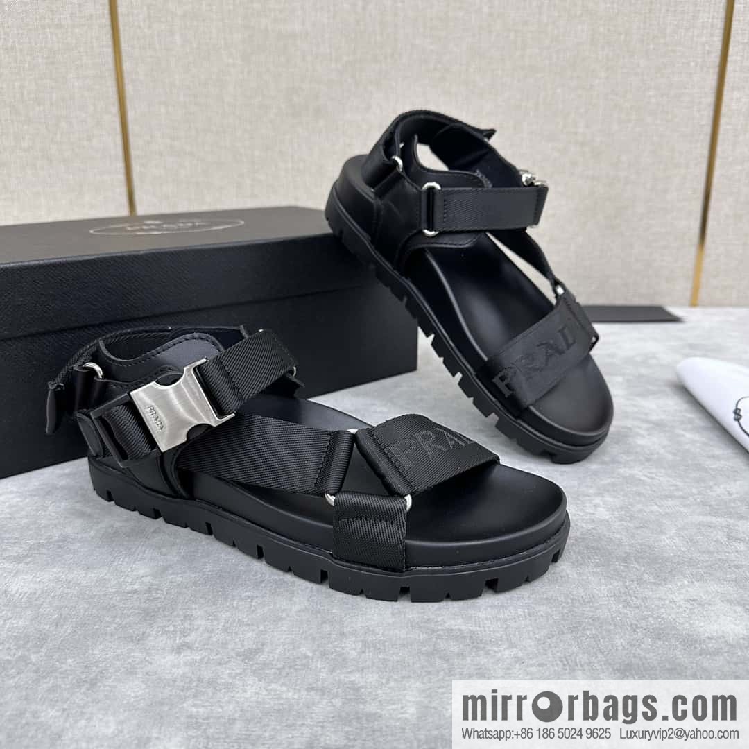 💋💍P Home New Prada * Prada, leather and nylon strappy sports sandals