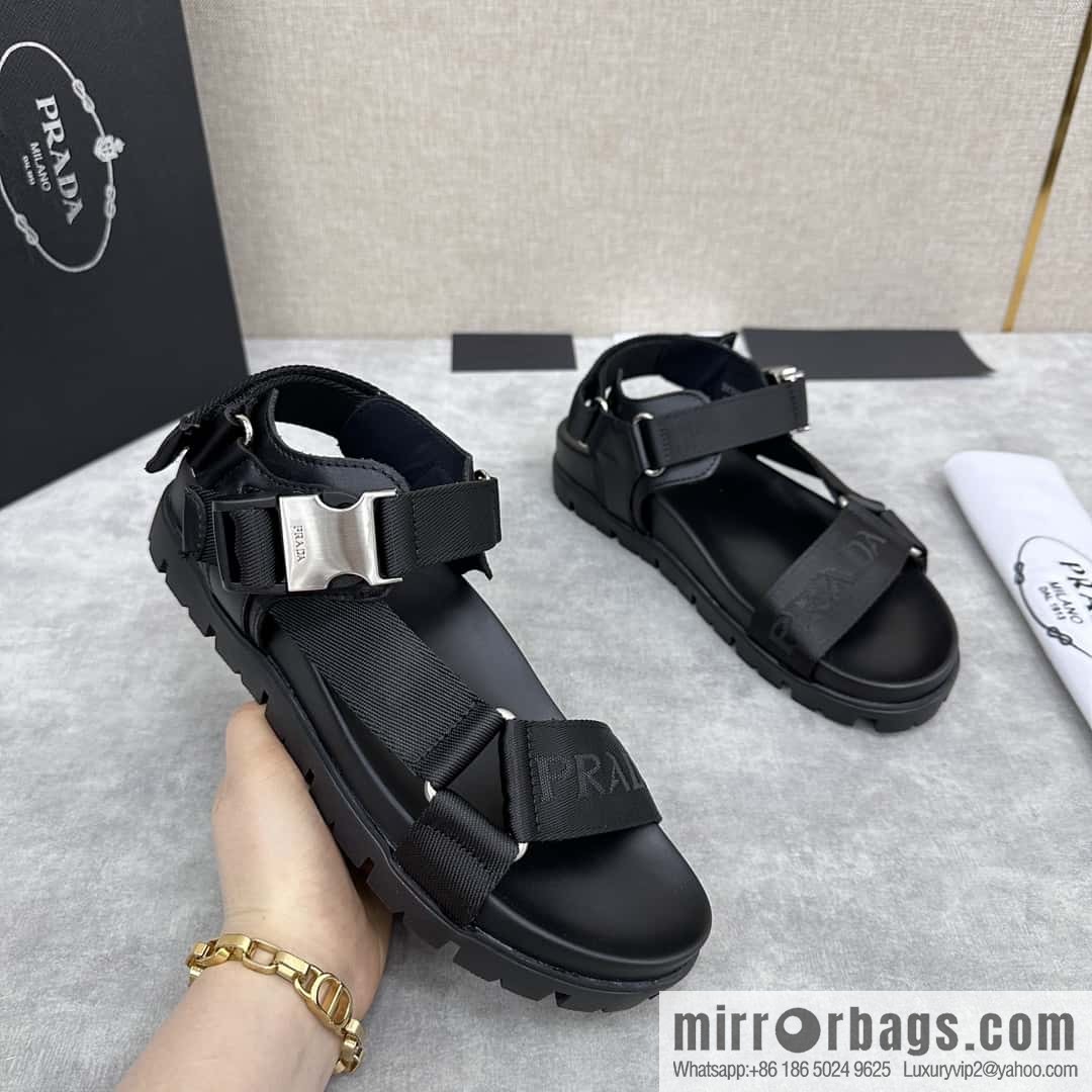 💋💍P Home New Prada * Prada, leather and nylon strappy sports sandals