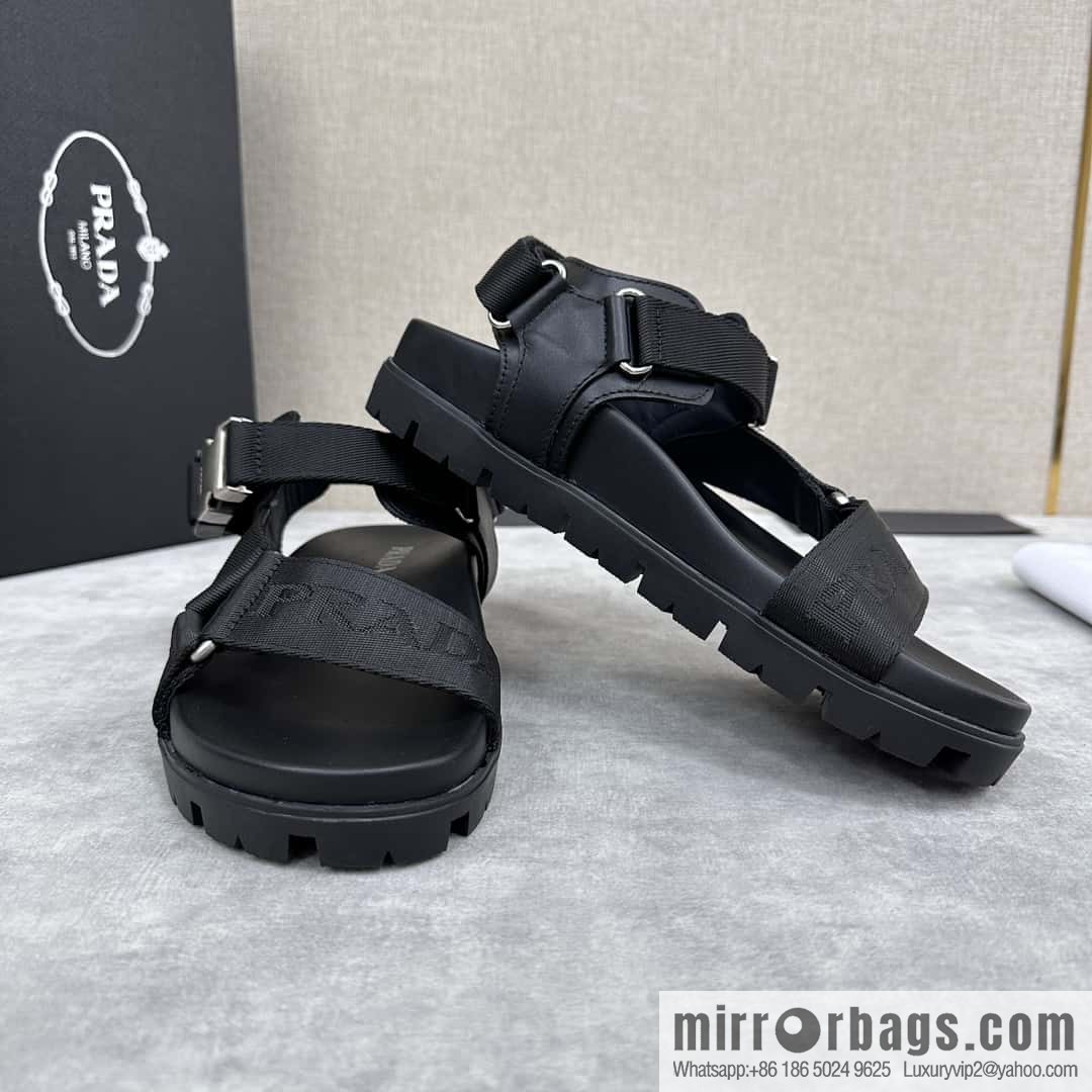 💋💍P Home New Prada * Prada, leather and nylon strappy sports sandals