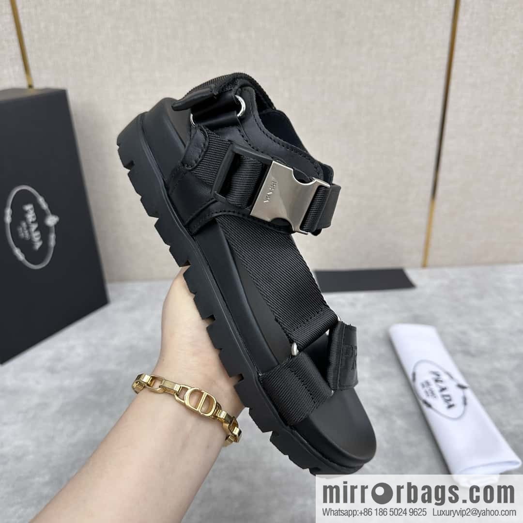 💋💍P Home New Prada * Prada, leather and nylon strappy sports sandals
