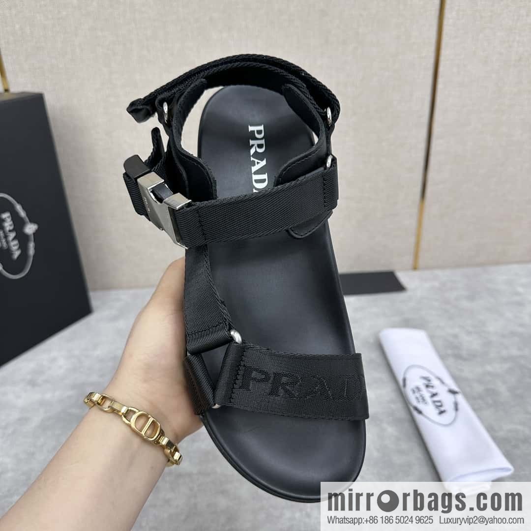 💋💍P Home New Prada * Prada, leather and nylon strappy sports sandals