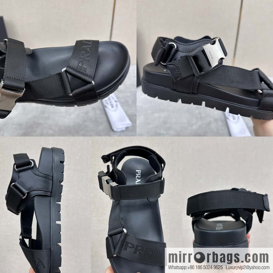💋💍P Home New Prada * Prada, leather and nylon strappy sports sandals