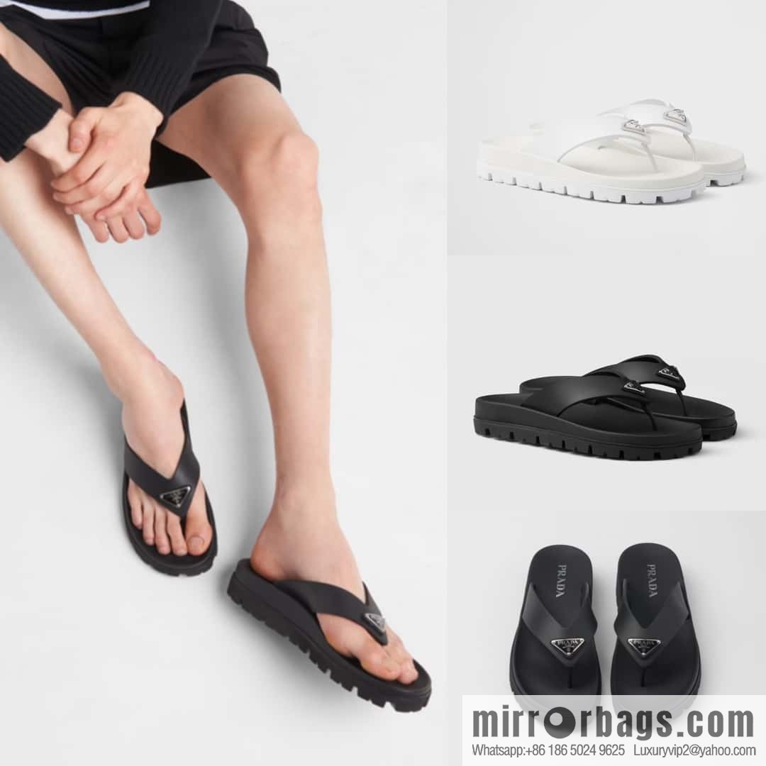 💋💍P new Prada * Prada-da, new men's leather flip-flops