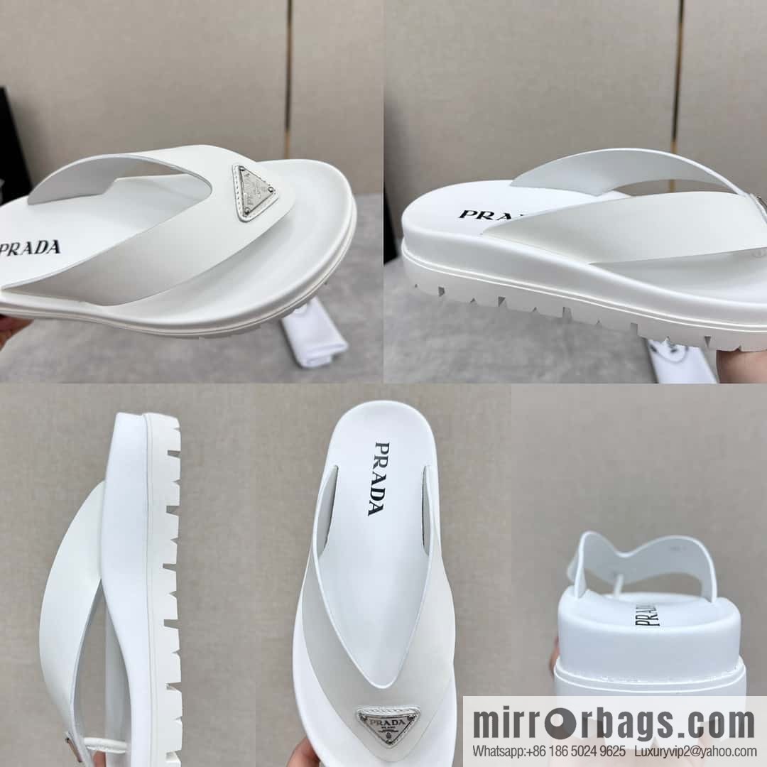 💋💍P new Prada * Prada-da, new men's leather flip-flops