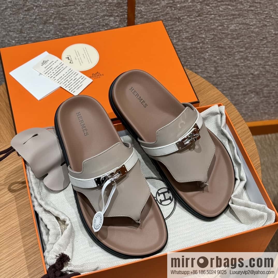 HERMES 258 Empire pinch, plain/swift gray-yellow beige/Grayish-yellow beige