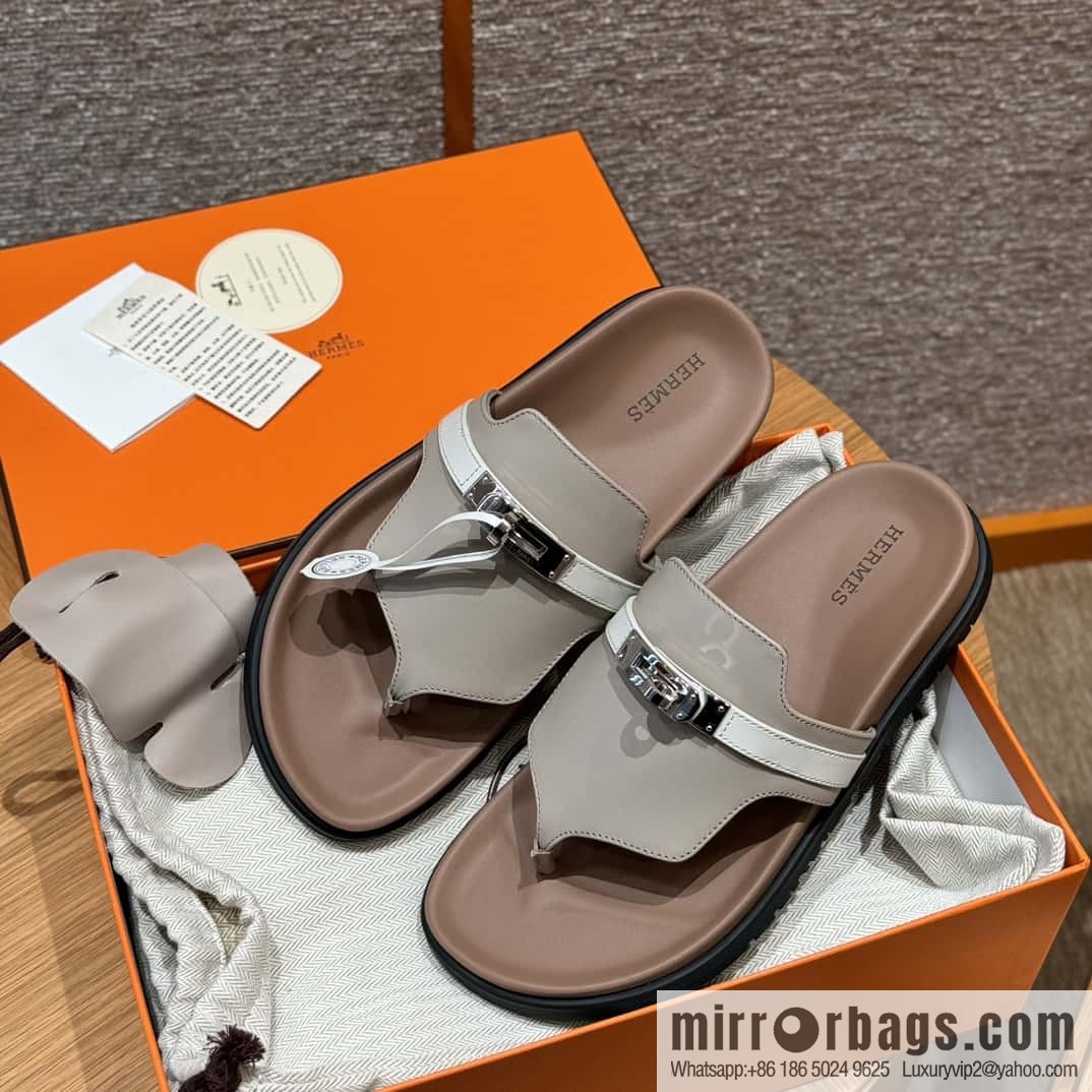 HERMES 258 Empire pinch, plain/swift gray-yellow beige/Grayish-yellow beige