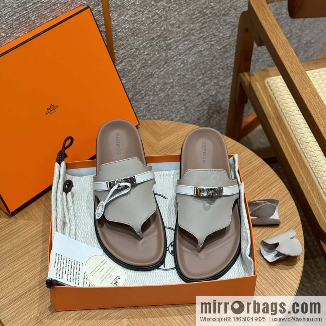HERMES 258 Empire pinch, plain/swift gray-yellow beige/Grayish-yellow beige