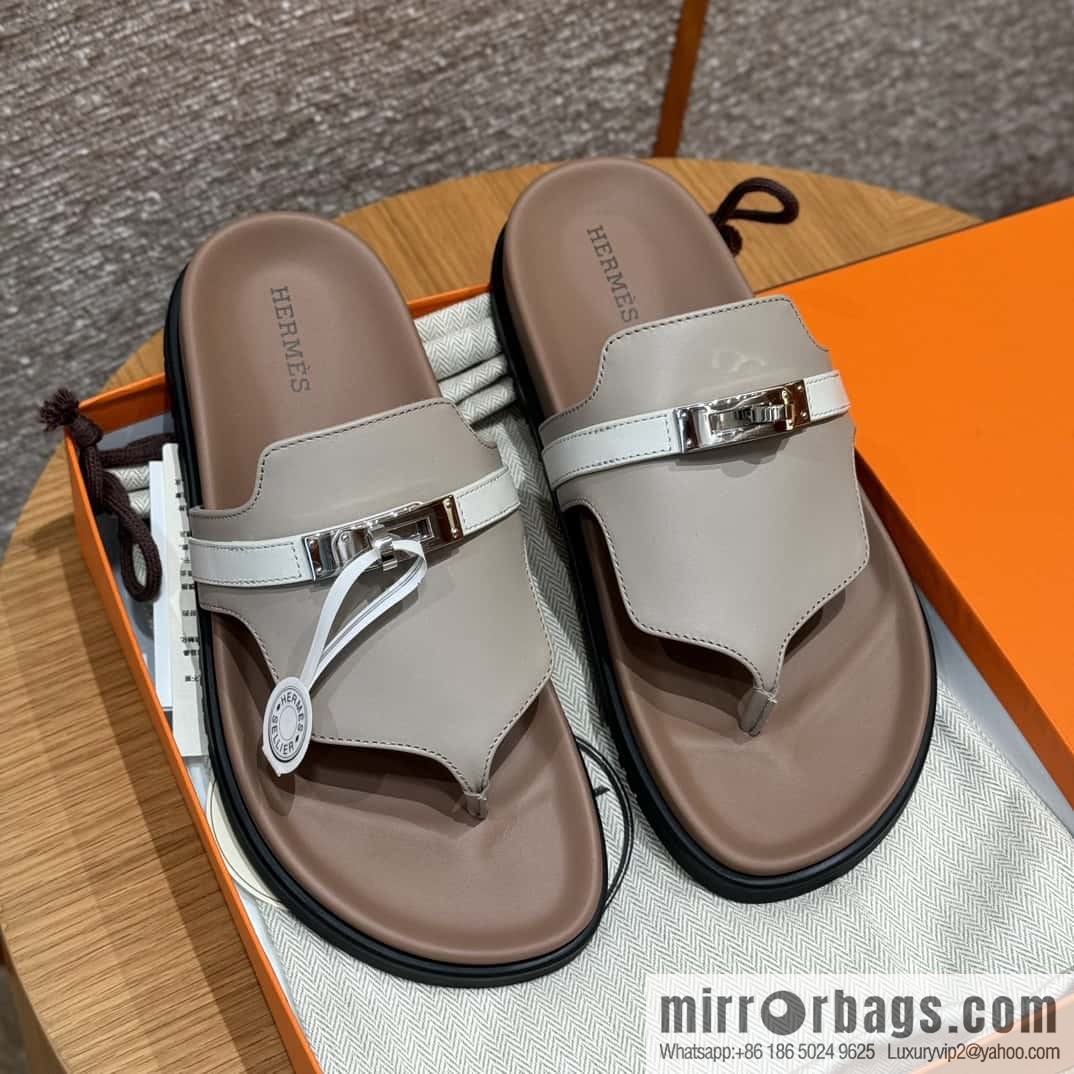 HERMES 258 Empire pinch, plain/swift gray-yellow beige/Grayish-yellow beige