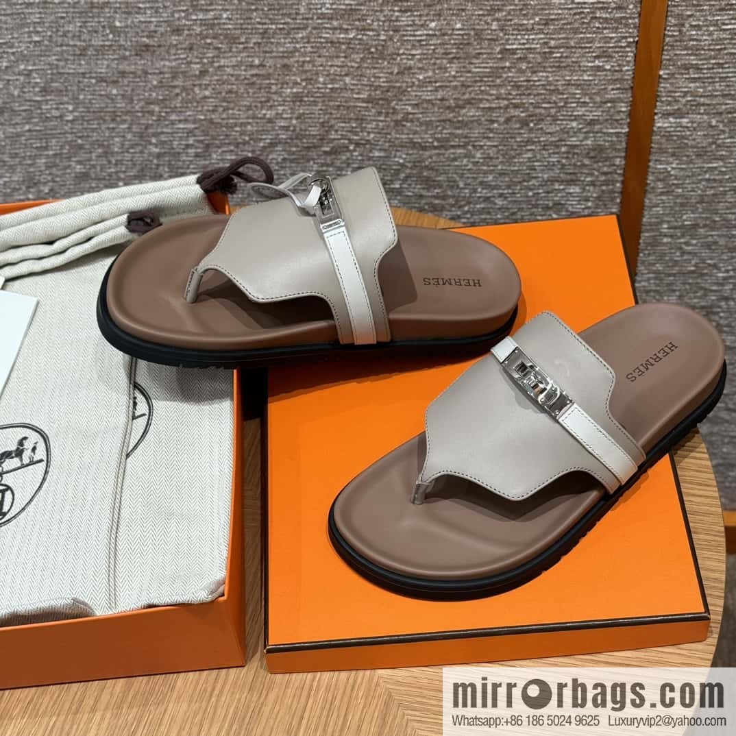 HERMES 258 Empire pinch, plain/swift gray-yellow beige/Grayish-yellow beige