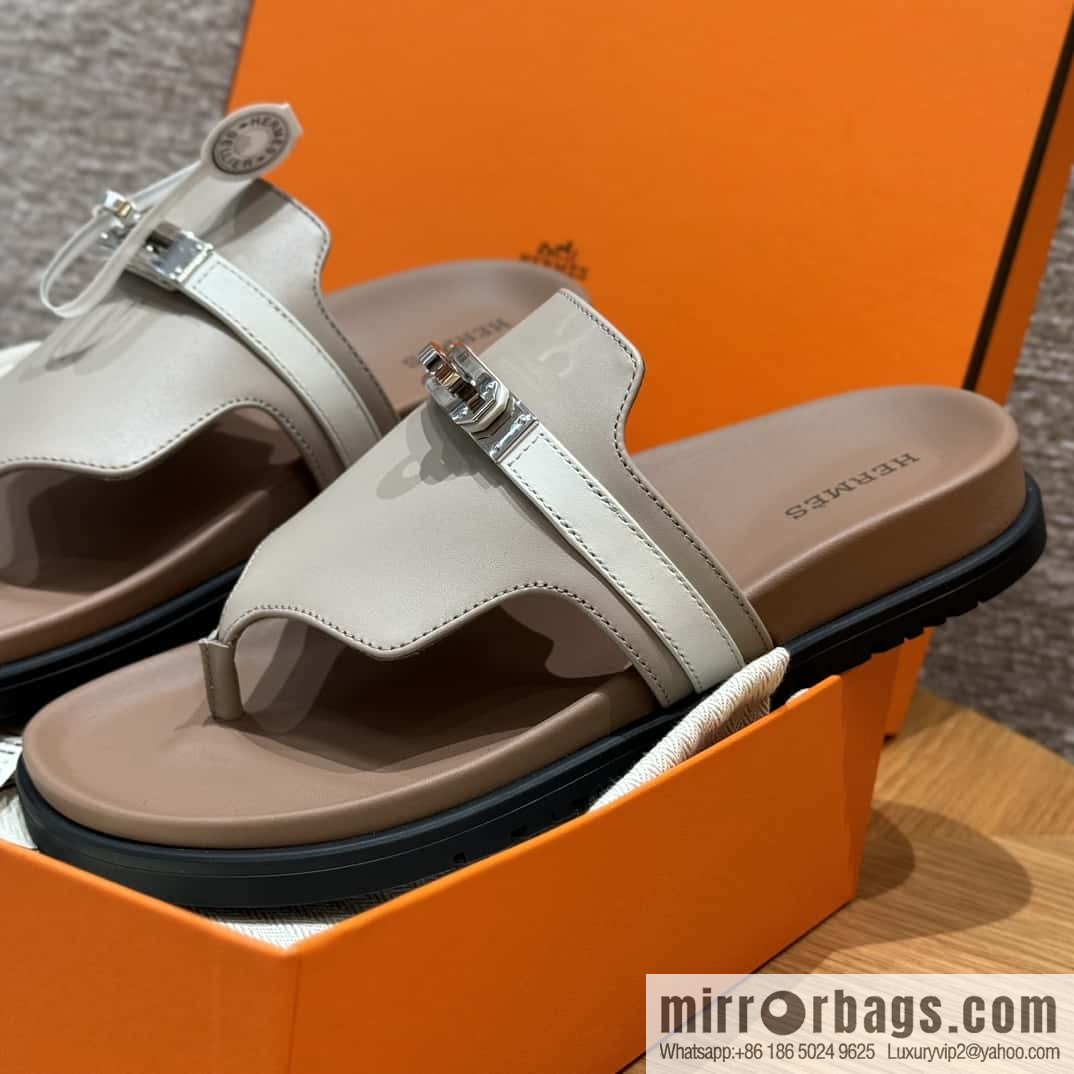 HERMES 258 Empire pinch, plain/swift gray-yellow beige/Grayish-yellow beige