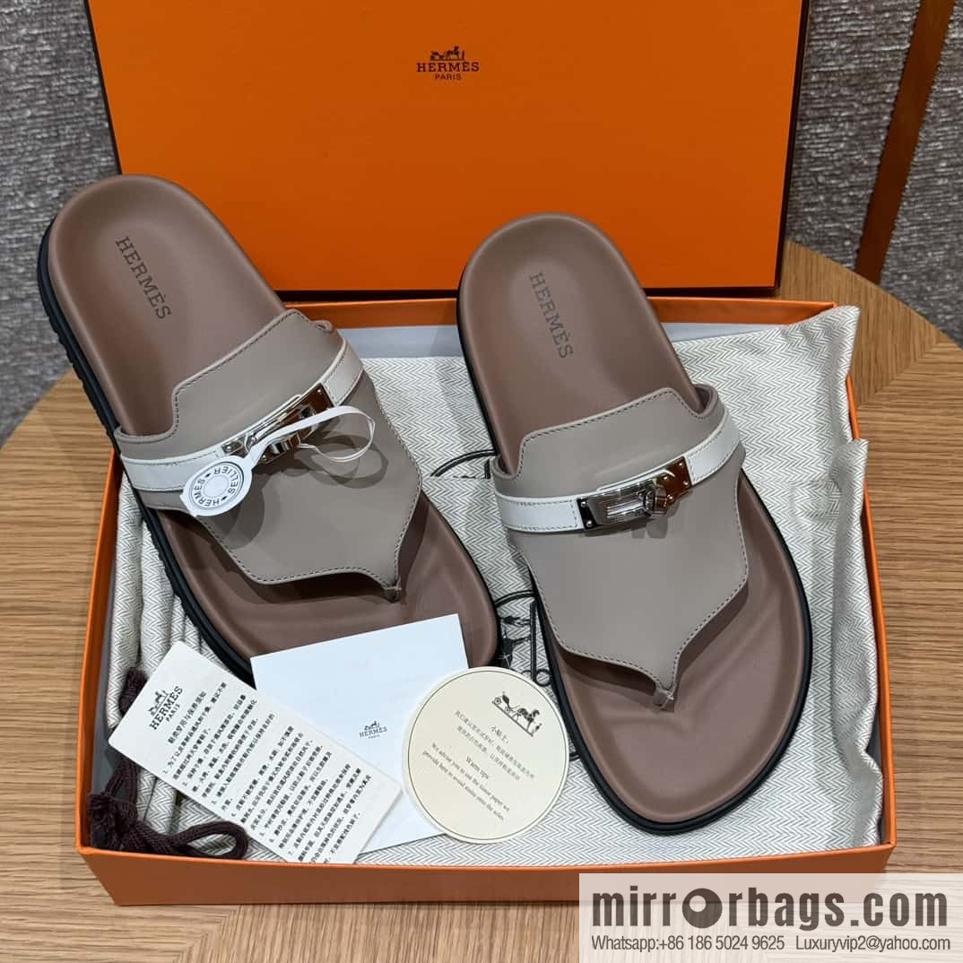 HERMES 258 Empire pinch, plain/swift gray-yellow beige/Grayish-yellow beige