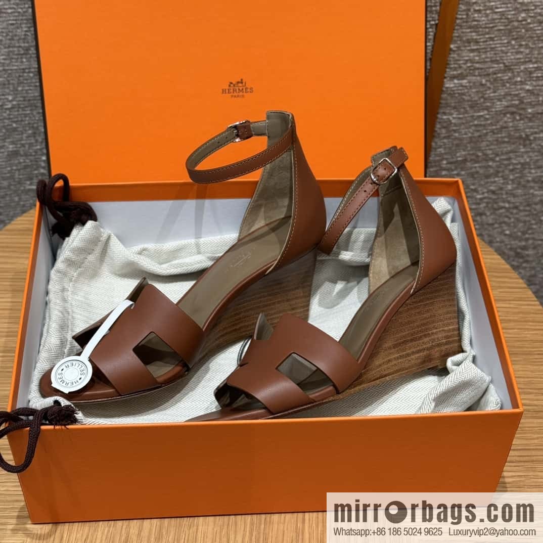 HERMES 021 Legend high heel sandals, calfskin/calfskin gold brown/ck37/gold
