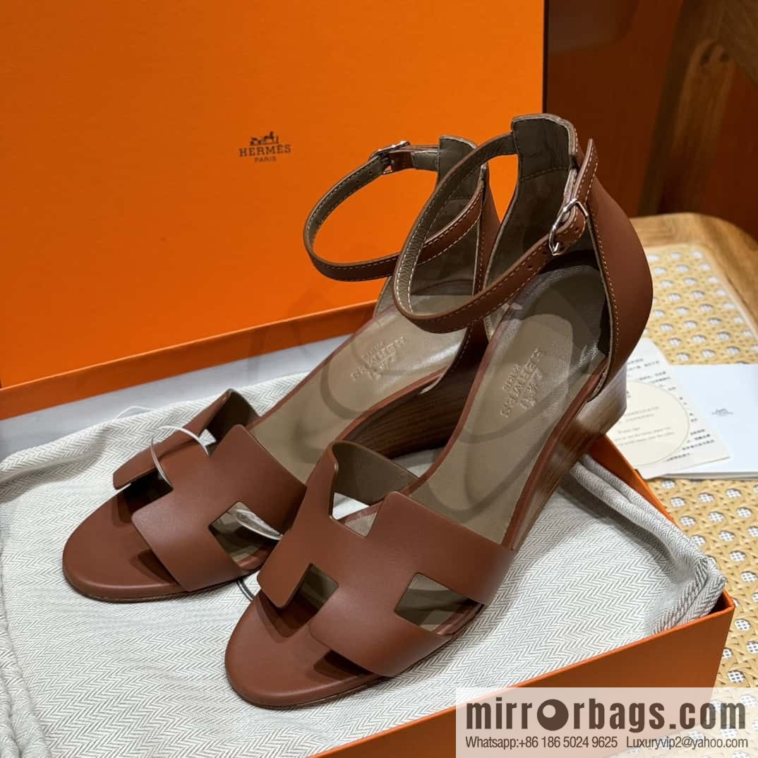 HERMES 021 Legend high heel sandals, calfskin/calfskin gold brown/ck37/gold