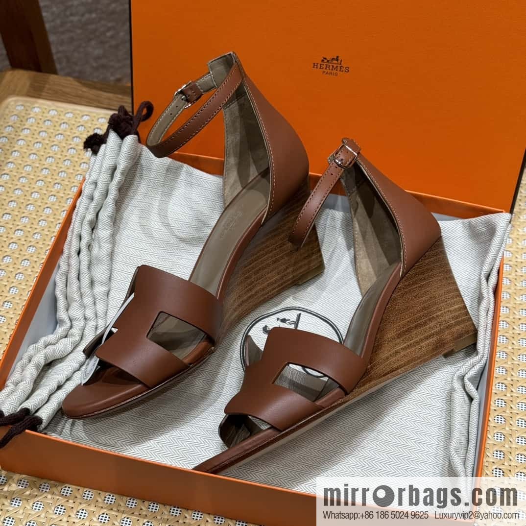 HERMES 021 Legend high heel sandals, calfskin/calfskin gold brown/ck37/gold