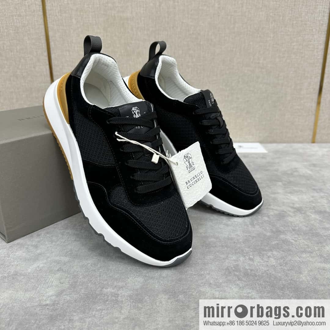 💋💍BC New Brunello Cucinell * Anti-Leather Splicing Low-Top Sneakers
