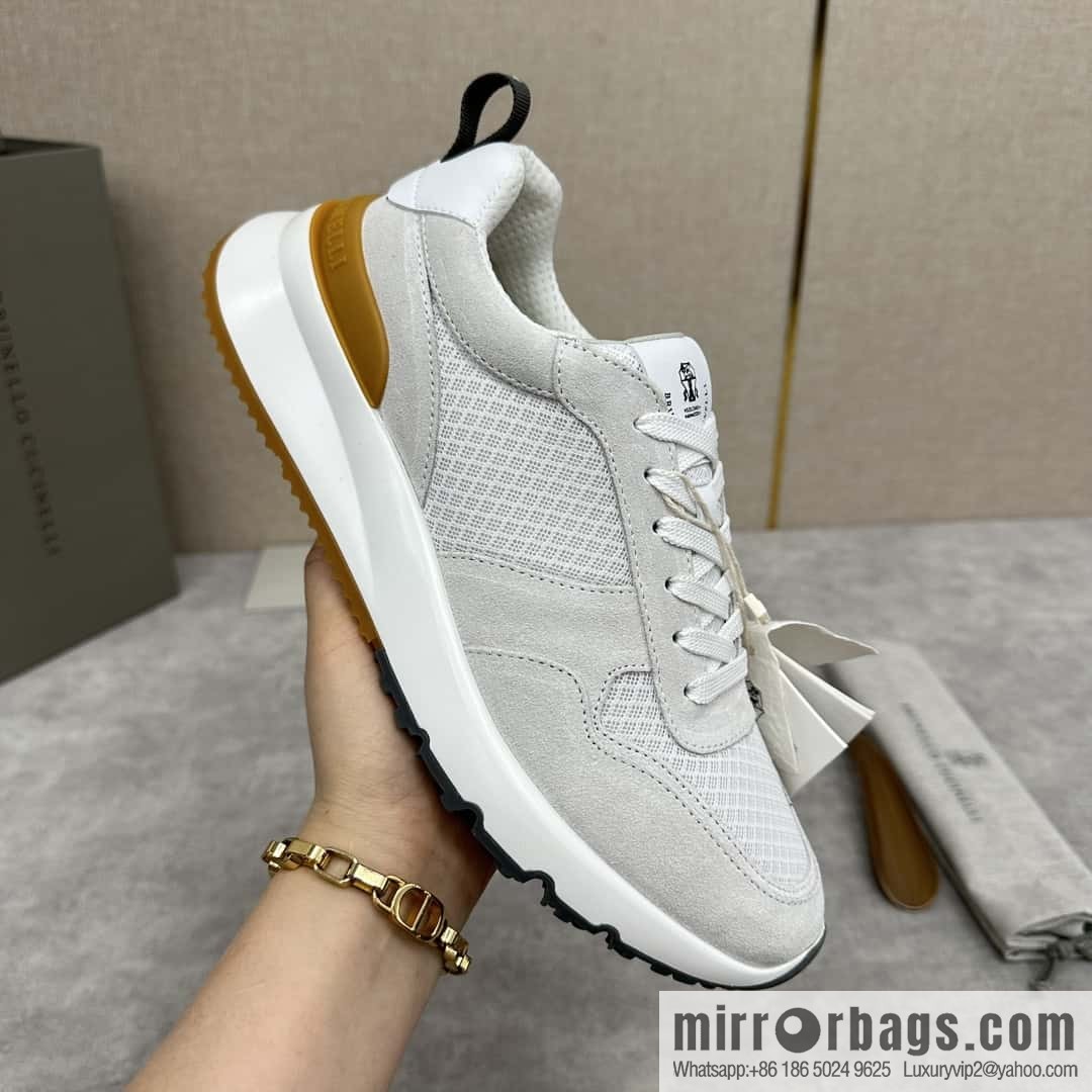 💋💍BC New Brunello Cucinell * Anti-Leather Splicing Low-Top Sneakers