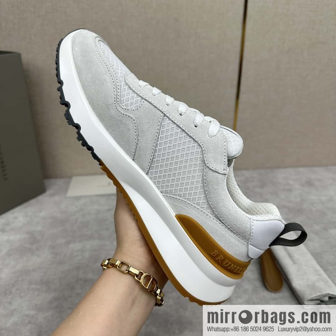 💋💍BC New Brunello Cucinell * Anti-Leather Splicing Low-Top Sneakers