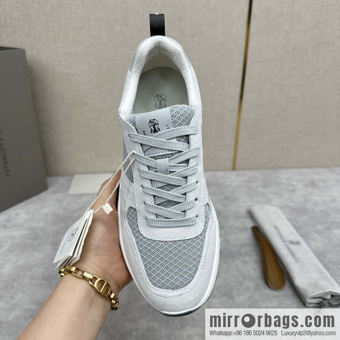 💋💍BC New Brunello Cucinell * Anti-Leather Splicing Low-Top Sneakers